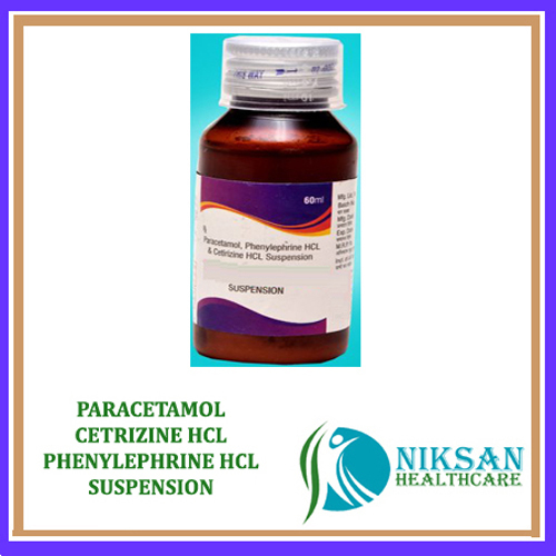 Paracetamol, Cetirizine Hcl & Phenylephrine Hcl Suspension - 30ml Liquid Dosage, For Fever & Allergy Relief In Children