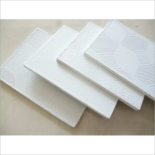 White Gypsum Ceiling Tile - Customized Size , Antibacterial Interior Applications - Versatile Gypsum Tile Design for Enhanced Aesthetics