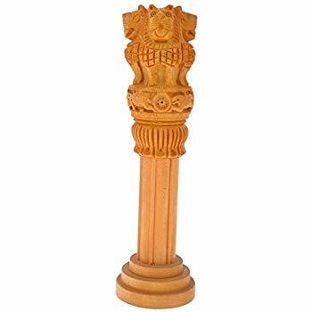 लकड़ी का अपोघर 12 इंच बड़ा लकड़ी का अशोक स्तंभ- अशोक स्तंभ भारतीय राष्ट्रीय प्रतीक- कार्यालय के लिए आदर्श