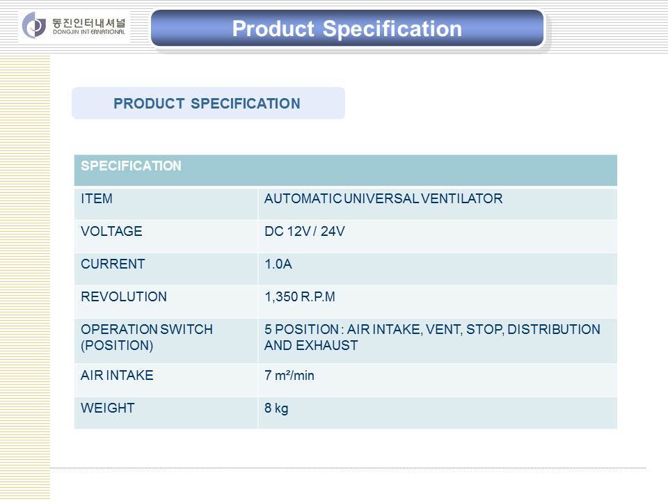 Ventilator System For Bus (Hyundai, Daewoo)