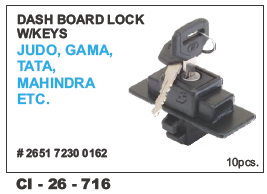 Dash Board Lock w/keys JUDO,GAMA - Durable Metal Design | 4-Wheeler Compatibility, Warranty Included
