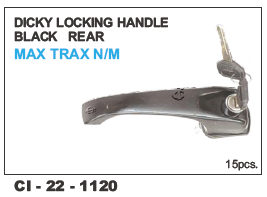 Dicky Locking Handle Black REAR MAX TRAX - Durable Black Finish | Designed for 4-Wheeler Vehicles, Backed by Warranty