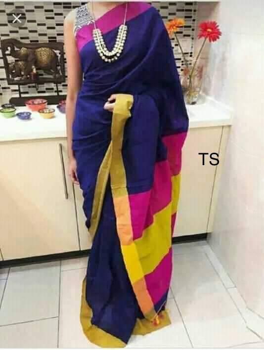 Summer Khadi Cotton Plain Sarees