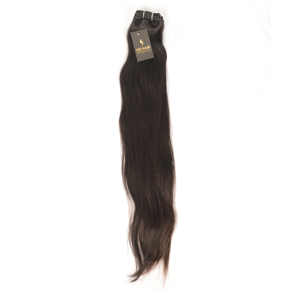 Natural Color Indian Human Temple Hair Extension Straight