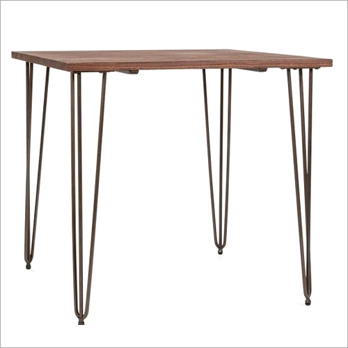 Designer Iron Table - Wood & Iron Material, Durable Bar Furniture | Online Payment Accepted, Machine Cut Precision