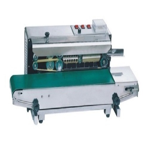 Horizontal Band Sealer Machine - Ms Body, 950x460x660mm Size | 0-12m/min Capacity, Teflon Sealing Bands, High Efficiency, 12 Month Warranty