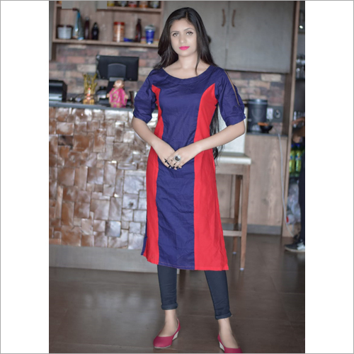 Ladies Plain Kurti - Cotton Blend, Size M/L/XL/XXL, Available in Various Colors | Washable, Perfect for Casual & Daily Wear