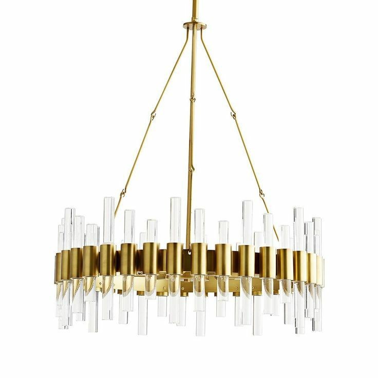 Hanging - Metal, Variable Dimensions, Gold | Durable Material, Easy Install, Elegant Design, Energy Efficient, Five Lights, Modern Style