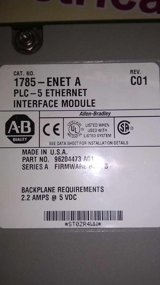 Allen Bradley Cpu 1785-enet A