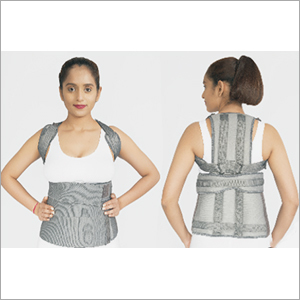 Dorsolumbar Spinal Brace - Neoprene, Adjustable Size | Grey Color, Adjustable Straps, Hook and Loop Closure