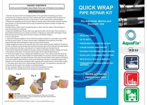ग्रे एक्वाफ़िक्स पाइप मरम्मत किट 100 मिमी चौड़ी X 4.5 मीटर लंबी