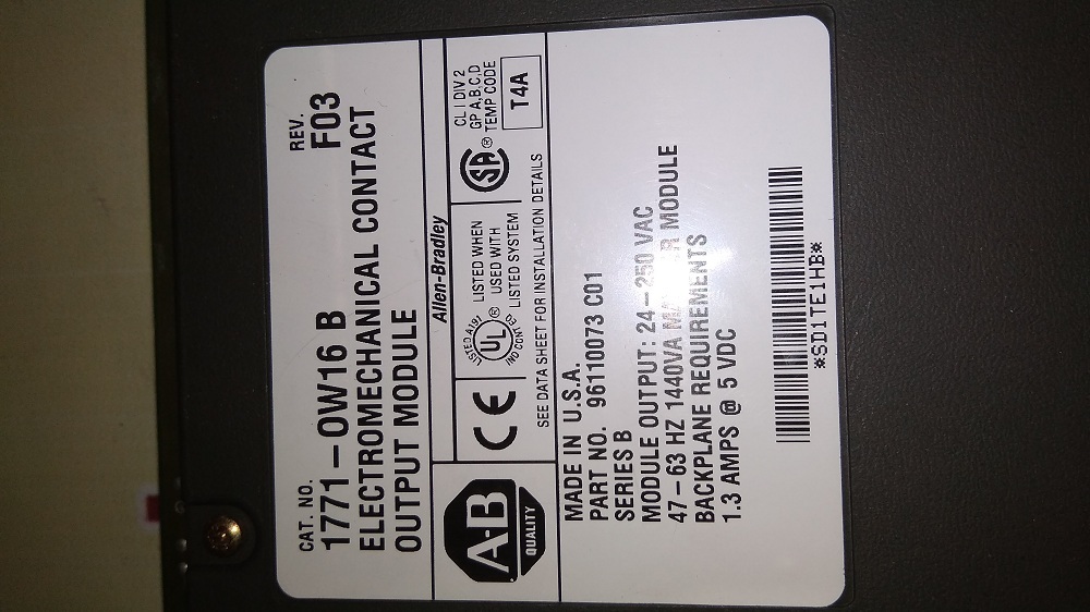 Allen Bradley Input Output Module 1771-ow16 B