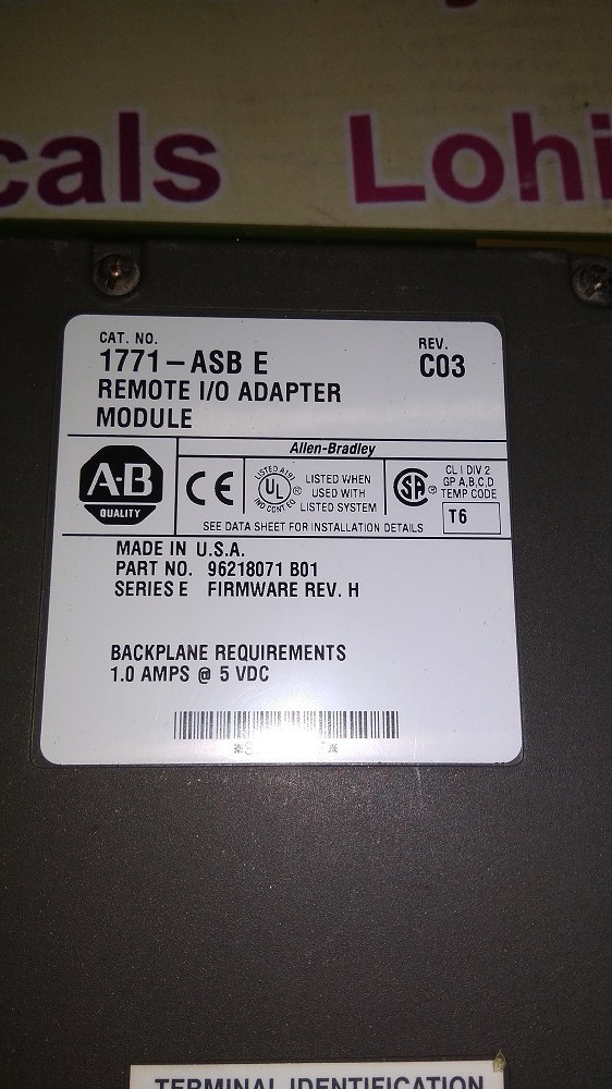 Allen Bradley Input Output Module 1771-asb E