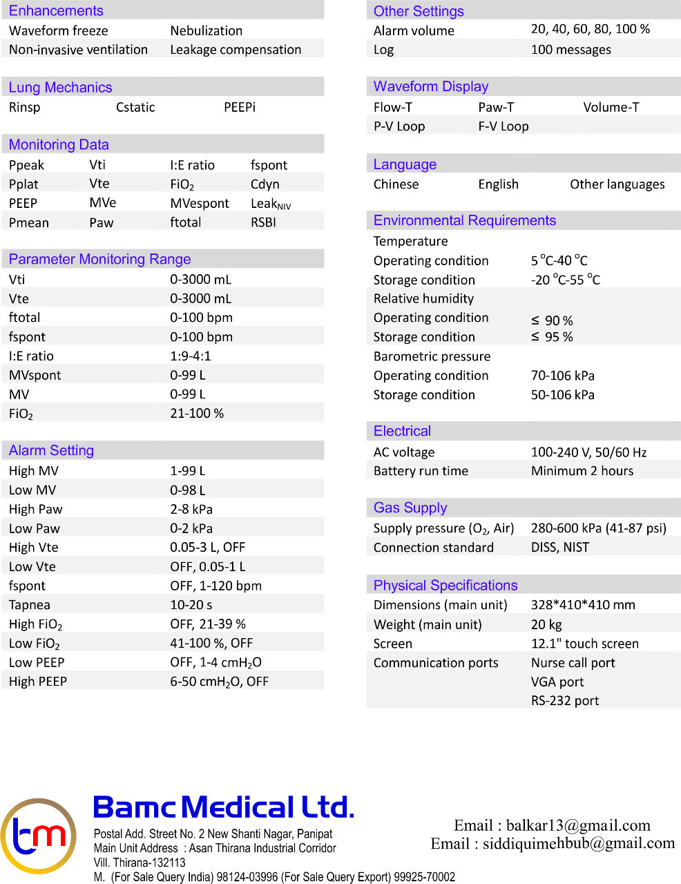 White Grey Icu Ventilator