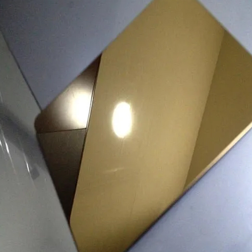 स्टेनलेस स्टील गोल्ड लिनन फ़िनिश शीट