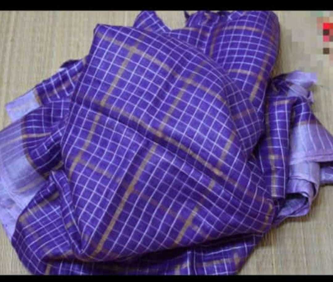 Na Linen Check Zari Sarees