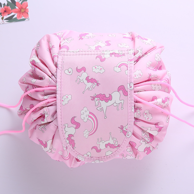 Lazy Cosmetic Bag - High Quality Oxford Cloth, 25x20x8 Cm, Multi-color | Dustproof, Drawstring Closure, Portable Travel Organizer, Easy Access Design