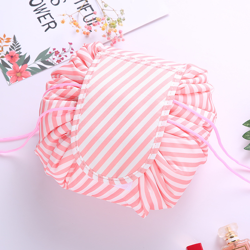 Lazy Cosmetic Bag - High Quality Oxford Cloth, 25x20x8 Cm, Multi-color | Dustproof, Drawstring Closure, Portable Travel Organizer, Easy Access Design