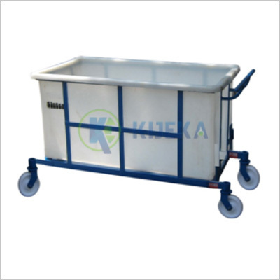 Plastic Container Trolley - MS Trolley Structure 600mm x 420mm | Durable, Rust Proof, Flame Proof, 100kg Capacity, Easy to Operate