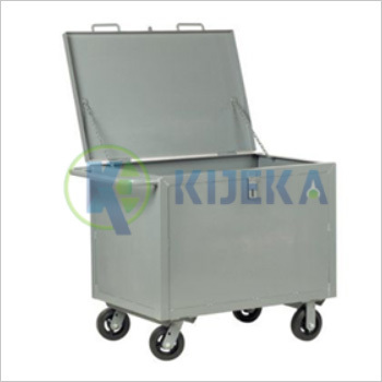 Steel Box Cart - 24 Inch Interior Height, Manual Operation | Durable Powder-Coated Steel, 750 kg Capacity, Secure Hinged Lid