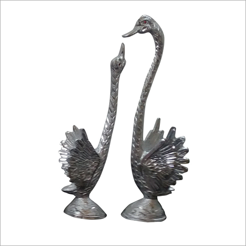 Metal Duck Statue - Metal, 12x8 inches, Silver | Carved, Casted, Polished Finish Symbolizing Love and Positivity