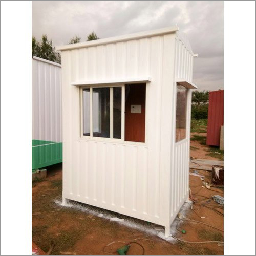 Cream Portable Security Guard Cabin
