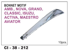 Bonnet Motif AMB, NOVA, GRAND - 4-Wheeler Design | Warranty Included, Versatile Compatibility for Various Vehicle Models