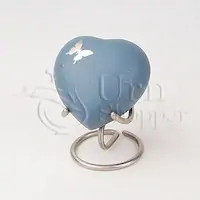 Blue Nature Butterfly Brass Token Cremation Urn