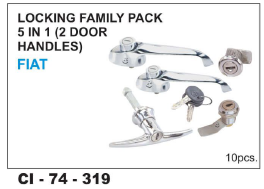 Locking Family Pack 5 In 1 (  2 Door Handles) Fiat Vehicle Type: 4 Wheeler