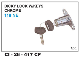 Dicky Lock w/keys CHROME 118 NE CP - Chrome Finish, 4-Wheeler Compatibility | Warranty Included, Secure Locking Mechanism