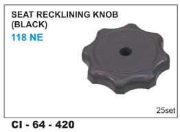 Seat Reclining Knob (Black) 118 NE - Durable Plastic, 4-Wheeler Compatibility | Includes Warranty for Enhanced Reliability
