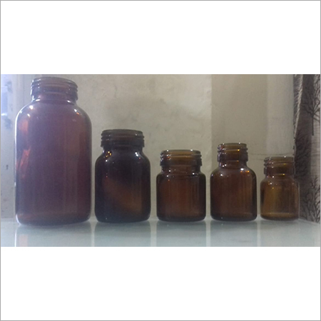 Amber Capsule Tablet Glass Bottle