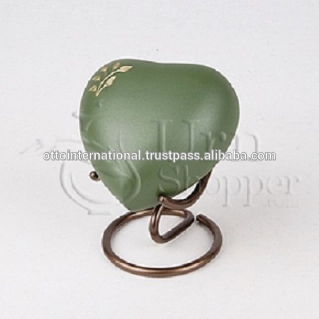 Green Lineas Rustic Sage Brass Token Cremation Urn