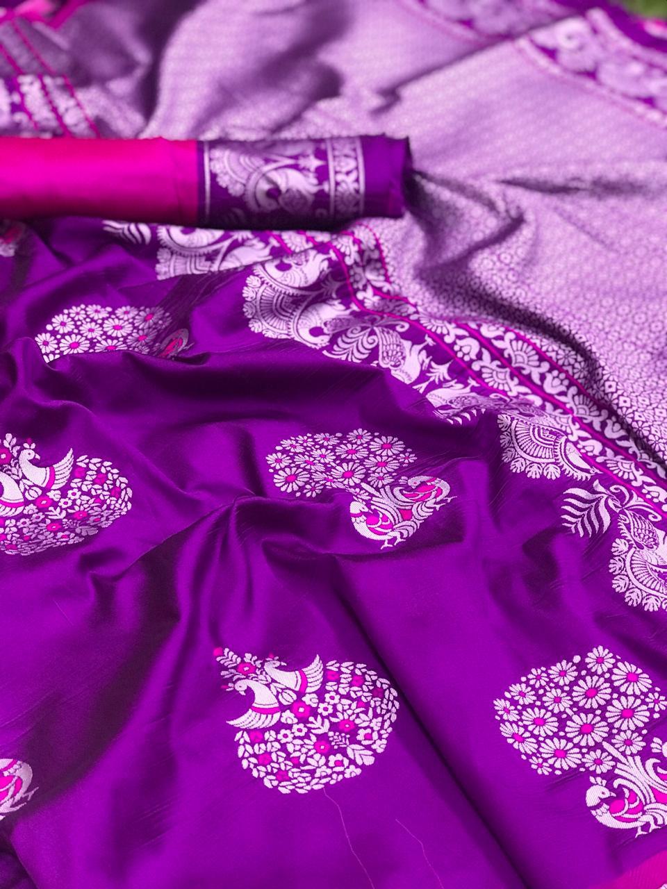 Woven Soft Kesari Silk Sarees