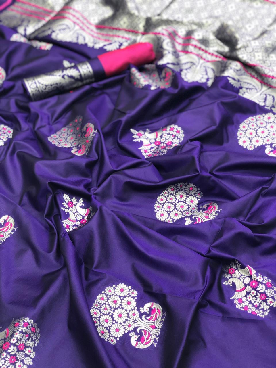 Woven Soft Kesari Silk Sarees