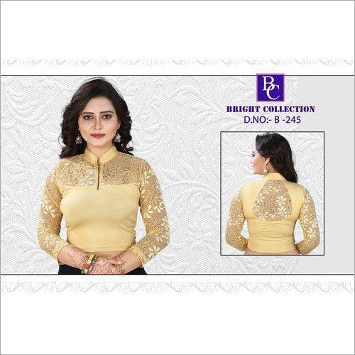 वॉशेबल डिज़ाइनर प्रिंटेड शिमर लाइक्रा ब्लाउज़