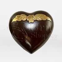 Avalon Series Pewter Brass Metal Token Heart Cremation Urn - 3x3x1.5 Inches Elegant Bronze Accents For Keepsake And Home Display