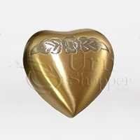 Avalon Series Pewter Brass Metal Token Heart Cremation Urn - 3x3x1.5 Inches Elegant Bronze Accents For Keepsake And Home Display