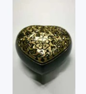 Avalon Series Pewter Brass Metal Token Heart Cremation Urn - 3x3x1.5 Inches Elegant Bronze Accents For Keepsake And Home Display