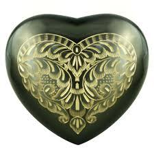 Avalon Series Pewter Brass Metal Token Heart Cremation Urn - 3x3x1.5 Inches Elegant Bronze Accents For Keepsake And Home Display