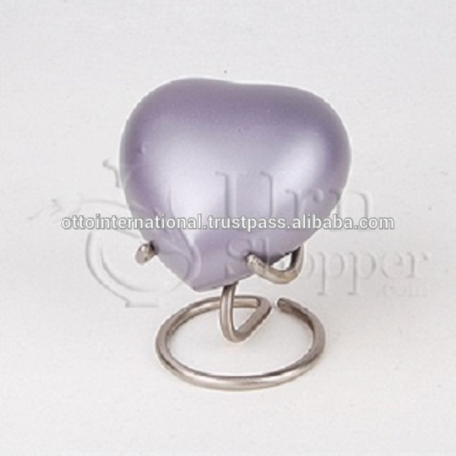 Blue Shiny Artisan Indigo Heart Token Cremation Urn