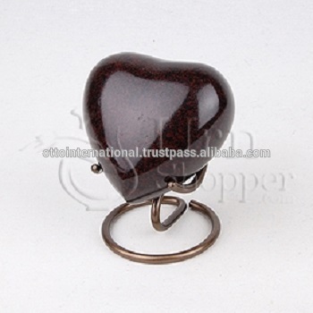 Blue Shiny Artisan Indigo Heart Token Cremation Urn