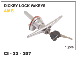 Dicky Lock W/Keys AMB - 4 Wheeler Lock, Equipped with Two Keys | Warranty Included for Enhanced Security and Durability