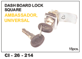 Dashboard Lock Square AMB - Durable Metal Design, 4-Wheeler Compatible | Lifetime Warranty Included