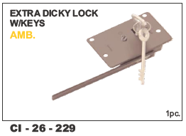 Extra Dicky Lock w/keys AMB - 4 Wheeler | Warranty Included, Enhanced Security Features for Vehicle Locking