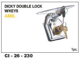 Dicky Double Lock w/keys AMB - Durable Alloy Design for 4-Wheelers | Includes Warranty, Secure Double Locking Mechanism, Key Access