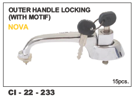 Outer Handle Locking (with Motif) NOVA - 4 Wheeler Vehicle Lock | Durable Design, Warranty Included, Elegant Motif Finish