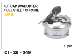 PT Cap w/Adopter Full Sheet CHROME AMB - Chrome Finish, 4-Wheel Vehicle Compatibility, Includes Warranty | Durable and Reliable Design