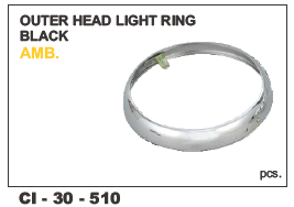 Outer Head Light Ring Black AMB - Durable Black Finish | Fits 4-Wheeled Vehicles, Includes Warranty