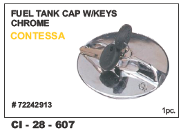 Fuel Tank Cap W/Keys Chrome Contessa Vehicle Type: 4 Wheeler